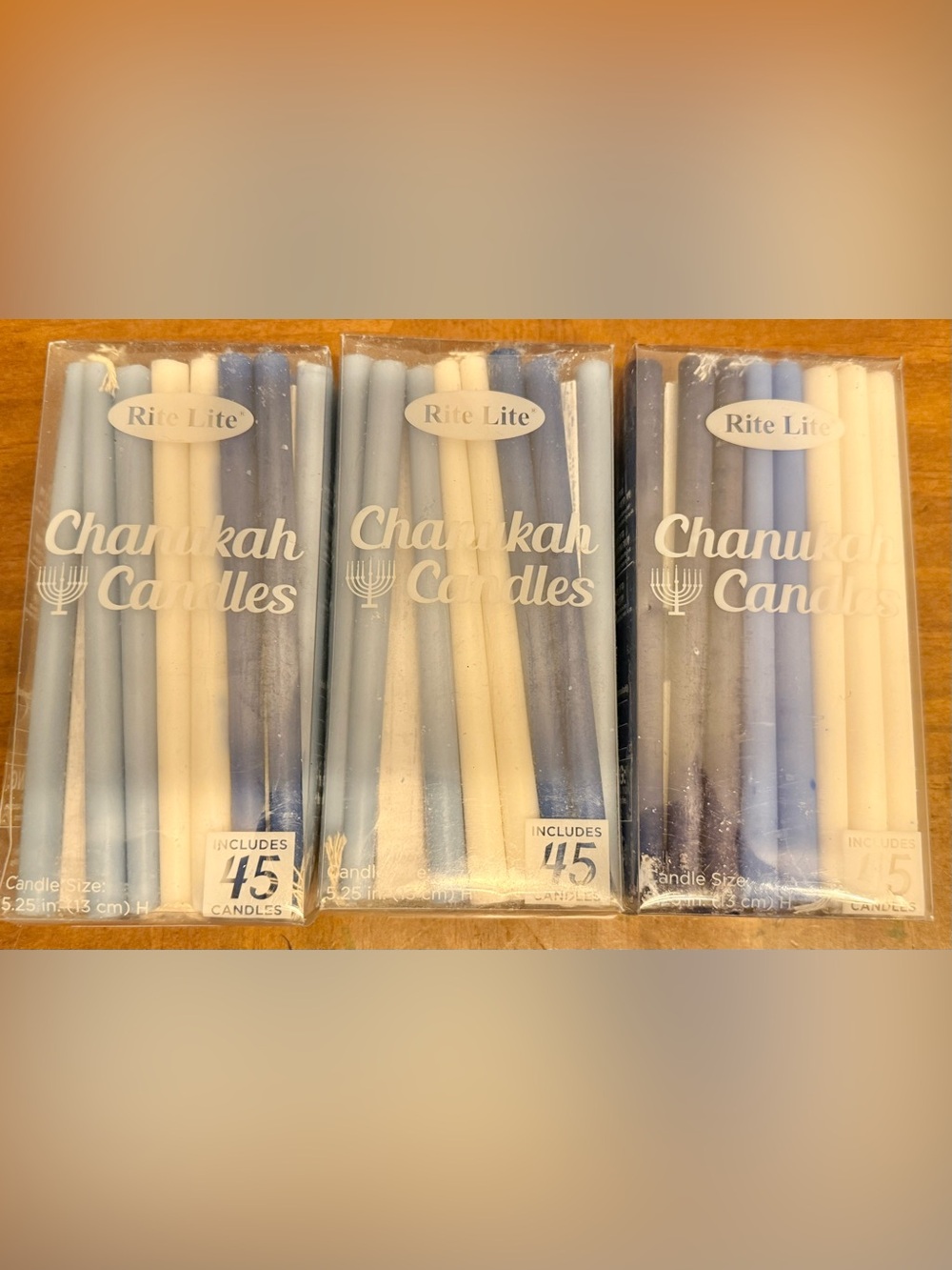 Rite Lite LTD Chanukah Hanukkah Judaica Candles 5.25" 3 packs 45 each box